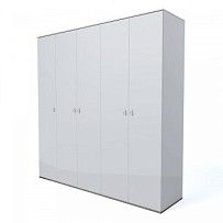 Шкаф 5-ти дверный Римини (Белый/Серебро) РМШ2/5