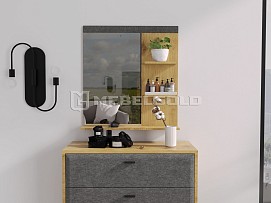 Полка настенная с зеркалом Грейс LUS 80