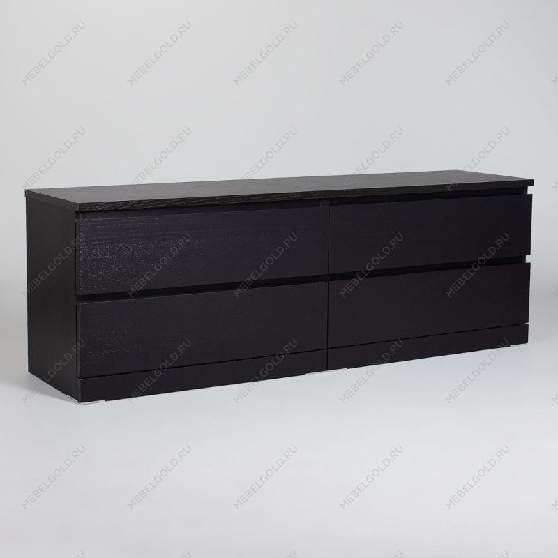 МАЛЬМ / VARMA Комод ИКЕА / IKEA 4D, 160x54x40, шпон, черный | изображение 1