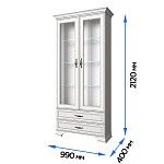 Шкаф с витриной Тиффани 2V2S вудлайн кремовый - Выставка Лобня | изображение 2