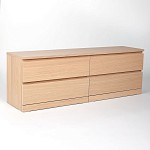 МАЛЬМ / VARMA Комод ИКЕА / IKEA 4D, 160x54x40, шпон, беленый дуб | изображение 1