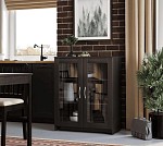 БРИМНЭС / СИРИУС тумба ИКЕА / IKEA 2 двери со стеклом 78х95 Дуб Венге | изображение 4