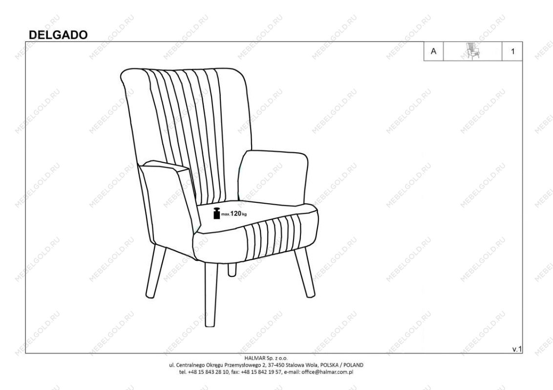 Кресло Halmar DELGADO (темно-синий/черный) | изображение 9