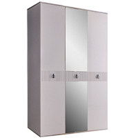 Шкаф 3-х дверный с зеркалом Римини СОЛО (Белый/Серебро) РМШ1/3(s)