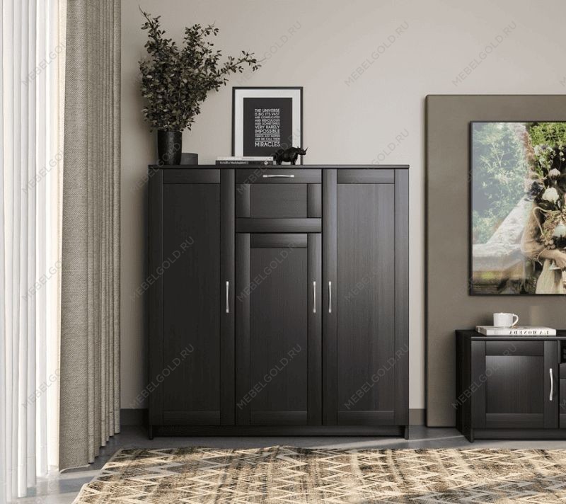 БРИМНЭС / СИРИУС тумба ИКЕА / IKEA 3 двери и 1 ящик 117х123 Дуб Венге | изображение 4