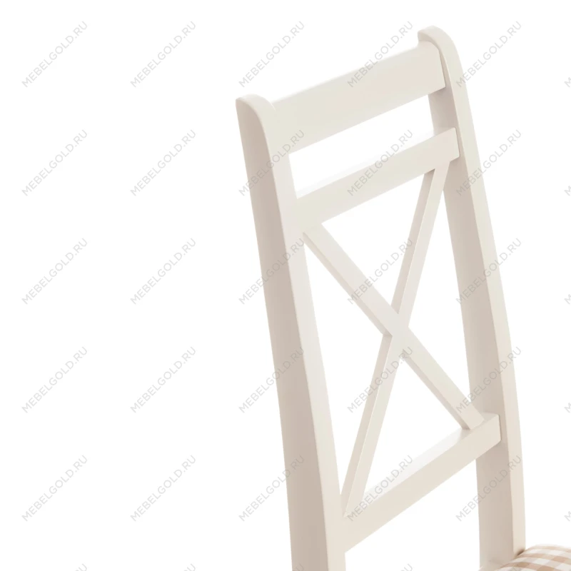 Стул Picasso ( PC-SC ), дерево гевея, 45х53х97см, ivory white (слоновая кость 2-5), ткань: клетка мелкая (S505-18) | изображение 6