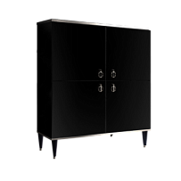 Пенал 4 двери Римини (Черный/Серебро) РМП-3