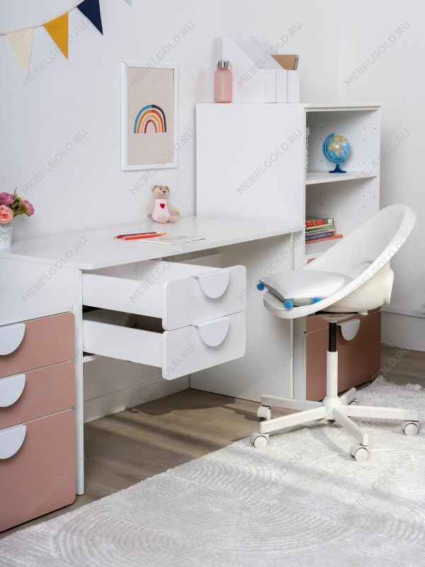 Стол письменный детский Пикси 120х75х57, белый (робкий подснежник) | изображение 13