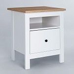 САГА тумба прикроватная белая/ясень | изображение 1