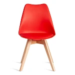 Стул TULIP (mod. 73-1), дерево/пластик/экокожа, 47,5x55x80 см, Красный (Red) | изображение 4