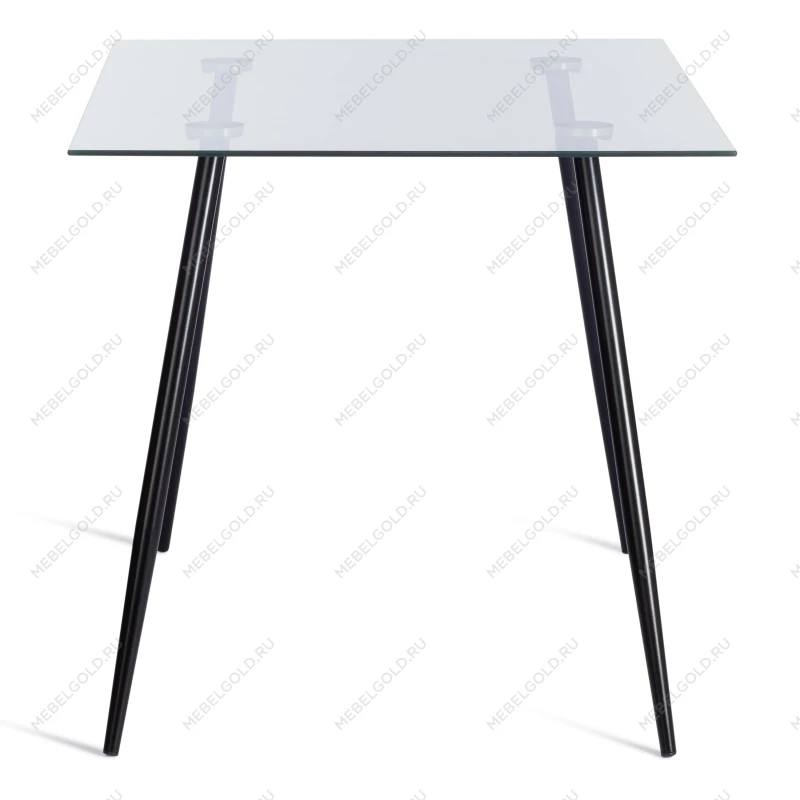 Стол SOPHIA (mod. 5003), металл/стекло (8мм), черный / прозрачный, 110 х 80 х 75 см | изображение 1