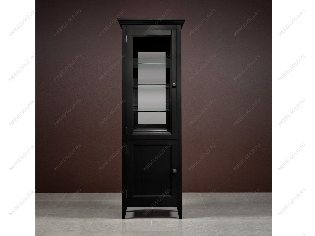 Витрина 1 дверная левая с зеркалом Manhattan (Черный) | изображение 2