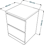 МАЛЬМ / VARMA Тумба прикроватная ИКЕА / IKEA 2, 40x54.8x40, пигмент, белый | изображение 2