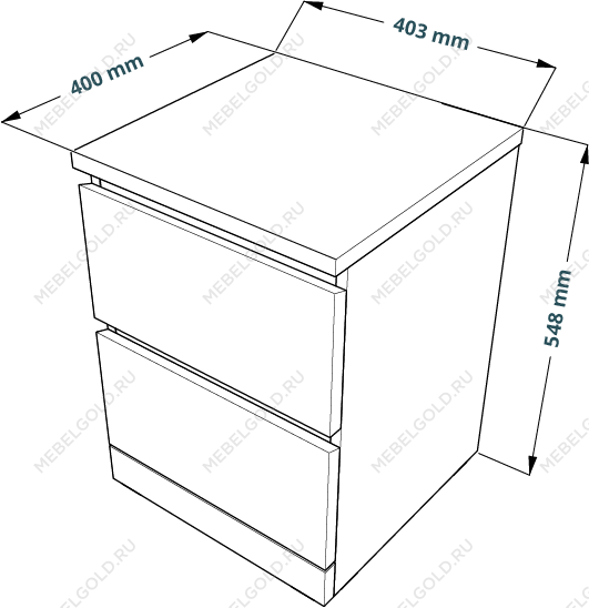 МАЛЬМ / VARMA Тумба прикроватная ИКЕА / IKEA 2, 40x54.8x40, пигмент, белый | изображение 2