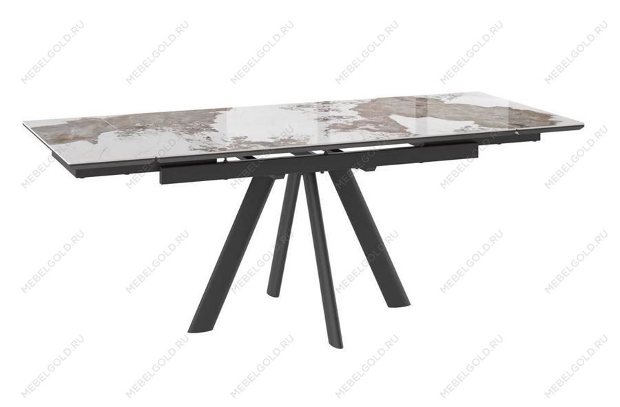 Стол с керамическим покрытием Джейтон-140 (Pandora gloss st cer/черный) 140(30+30)х85 | изображение 1