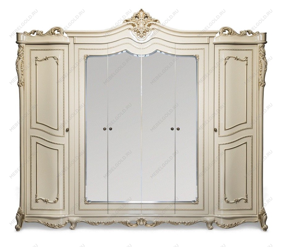 Шкаф Джоконда 6-дверный крем глянец | изображение 1