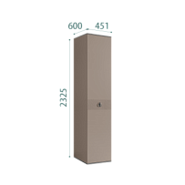Шкаф 1-но дверный Римини СОЛО (Мокка/Серебро) РМШ2/1(s)