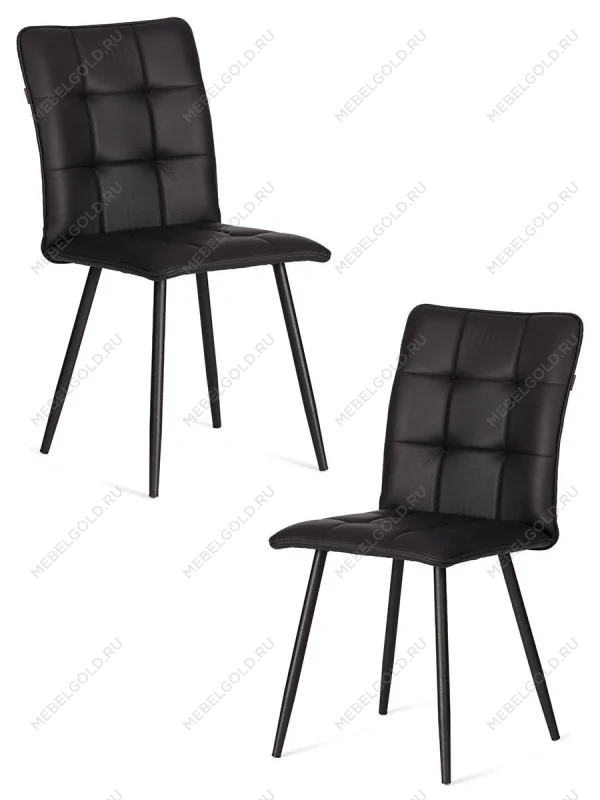 Стул обеденный Bari (2 шт. в упаковке), LT, экокожа, черная, 41х55х89 см