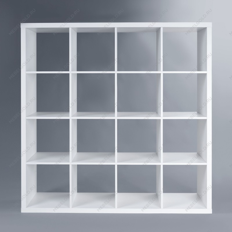 КАЛЛАКС / ФОРА Стеллаж ИКЕА / IKEA 16, широкий стеллаж с открытыми ячейками, тамбурат белого цвета | изображение 2