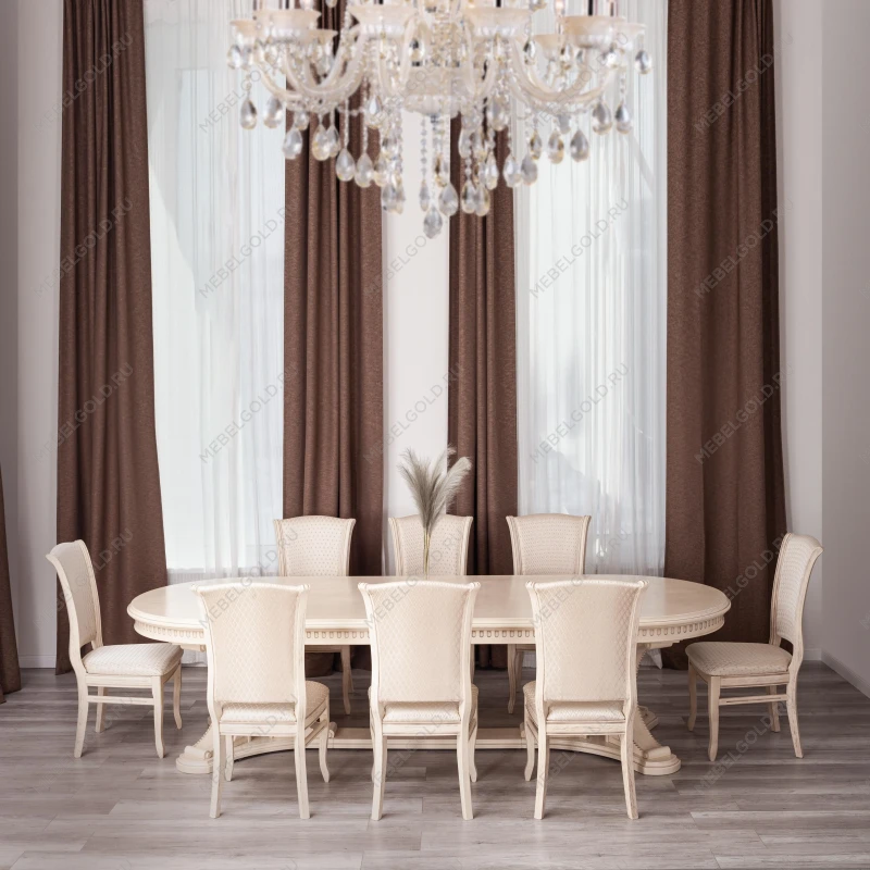 Стол VERSAL овальный, бук, мдф, 300 (350/400) х 110 х 78 см, бежевый патина | изображение 11