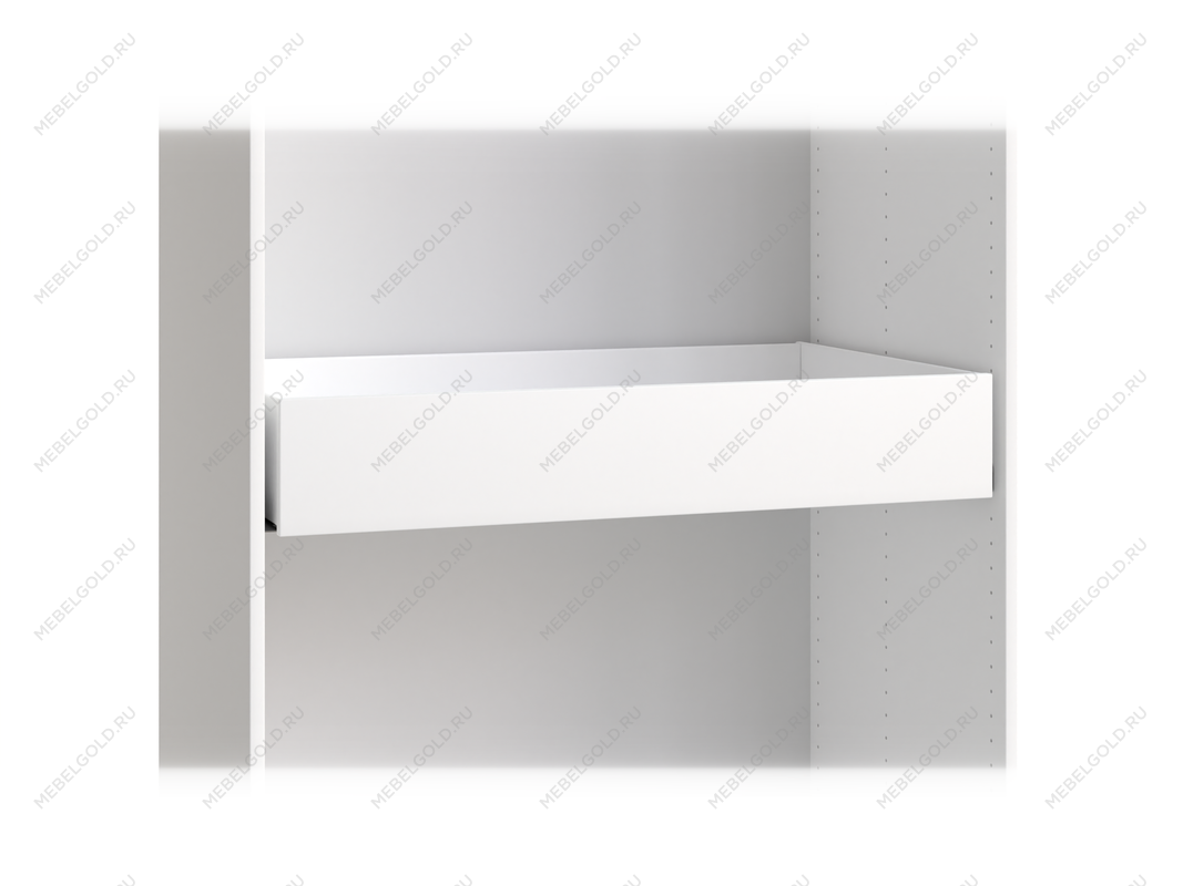 Ящик МАКС длинный выдвижной в двухдверный шкаф, ДСП, цвет белый | изображение 1