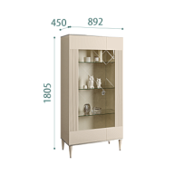 Витрина 2-ств. Римини СОЛО (Ваниль/Серебро) (Правая) РМВ2-2С(s)