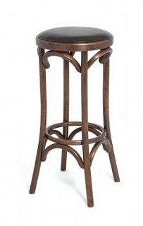 Табурет барный 750 Венский мягкий (темный тон, экокожа коричневая)