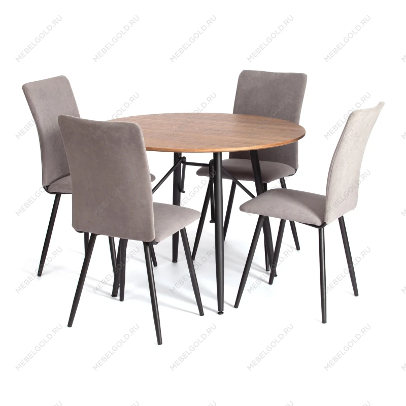 Стул обеденный La Rousse, NEW, флок, серый/черный, 29, 45x55x93 см | изображение 14