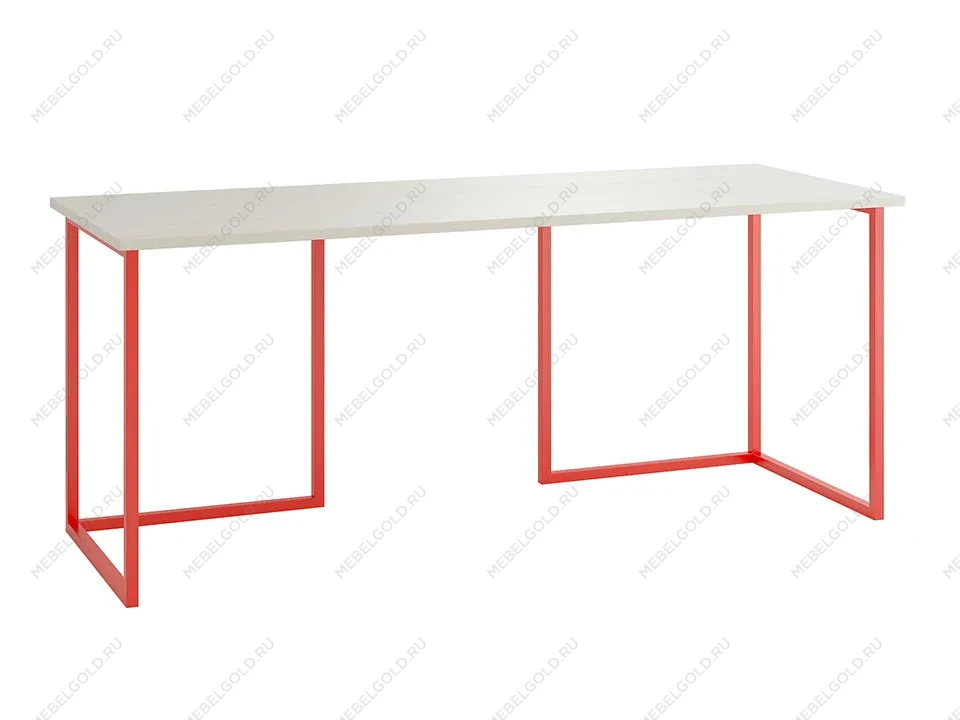 Стол Board 1800x700 Каркас - Красный, Столешница - Ясень коимбра, 331709