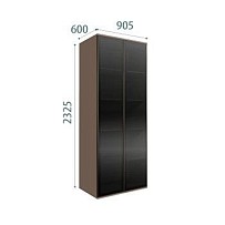 Шкаф 2-х дверный Bogemia Air (Мокка/Черный) БМШ2/2(2)