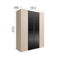 Шкаф 4-х дв. Bogemia Air (Ваниль/Черный) БМШ2/4(2)