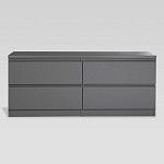 КАСТОР (KULLEN) тумба 4 ящика серая | изображение 1