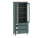 САГА шкаф с витриной 90 темно-бирюзовый/ясень | изображение 2