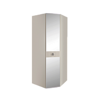 Шкаф угловой с зеркалом Римини СОЛО (Слоновая кость/Серебро) РМШУ1/1(s)