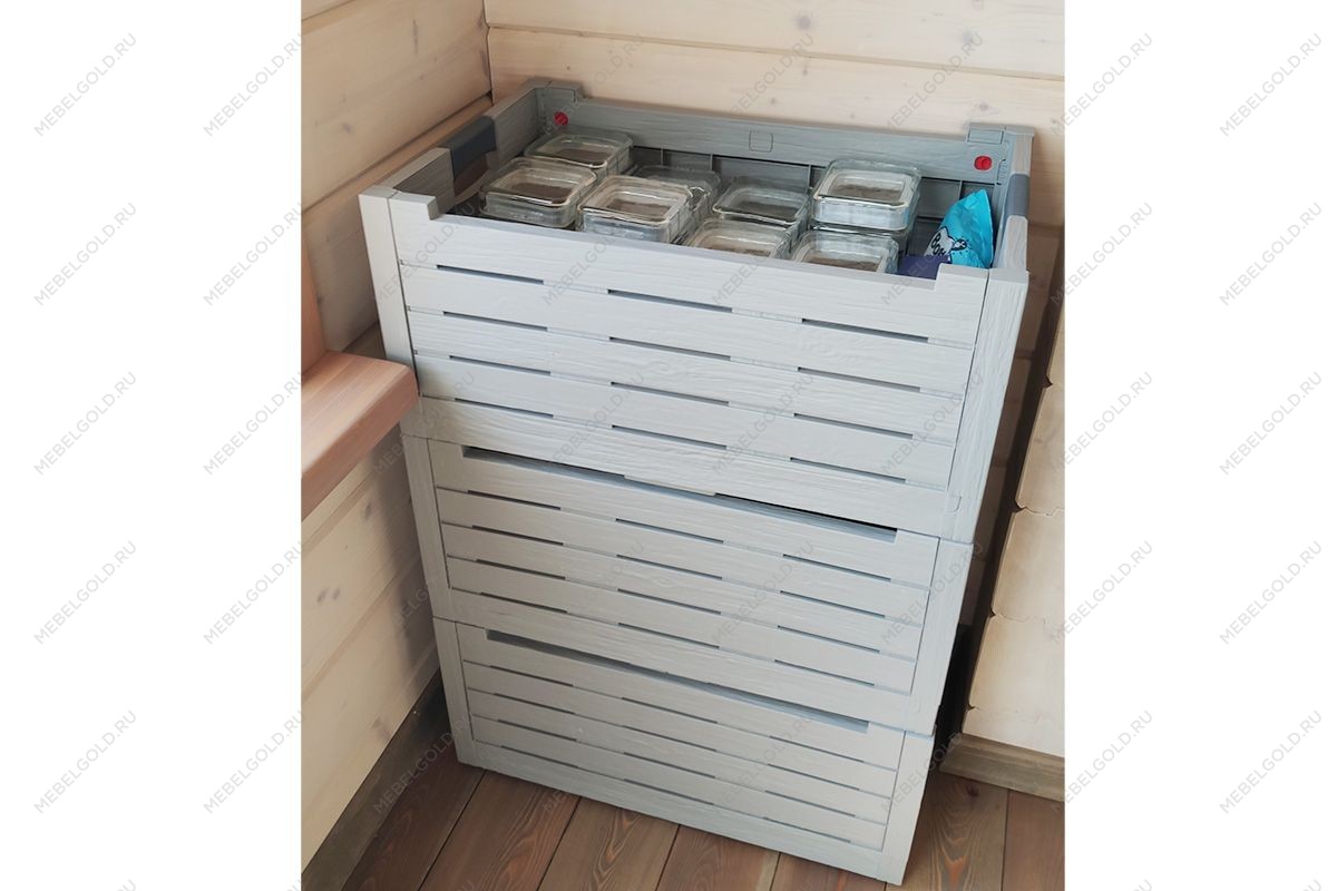 Ящик пластиковый складной Toomax Florida 50л, светло-серый | изображение 12