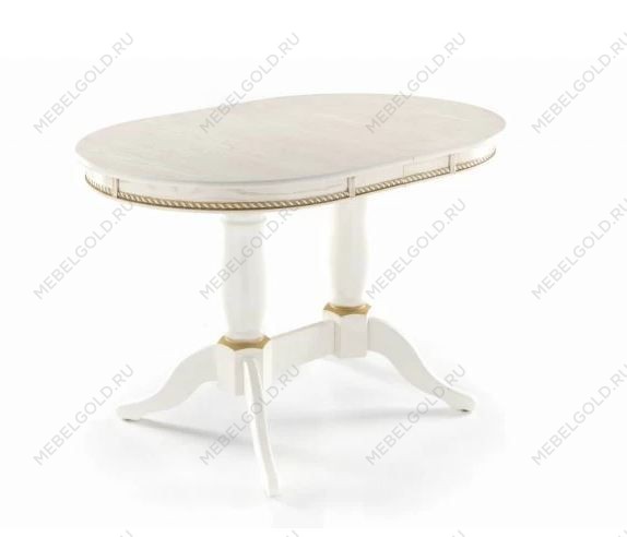 Стол Овал Милорд (80х120х160) Эмаль 1013 + патина золото