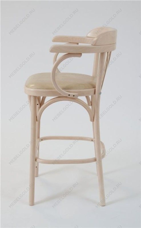 Стул барный 650 Венский мягкий (беленый дуб, экокожа бежевая) | изображение 2