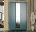 САГА шкаф 3 двери с зеркалом темно-бирюзовый/ясень | изображение 5