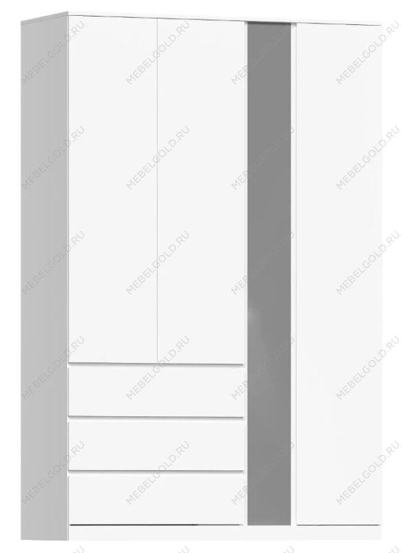 МАЛЬМ / VARMA Стор 144 шкаф распашной с зеркалом 222х144х57, белый