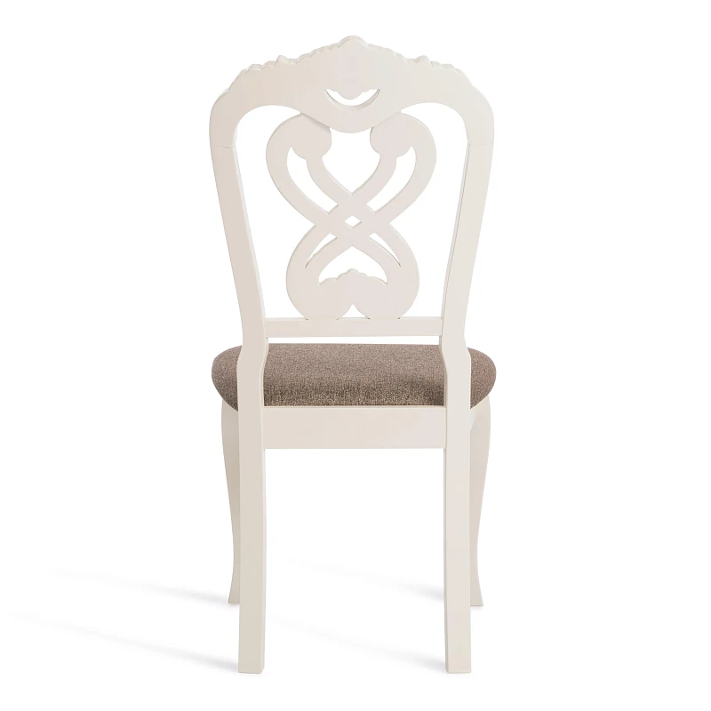 Стул -Андромеда/Andromeda, дерево гевея, 47х55,5х107 см, Ivory white, ткань коричневая S168-7 | изображение 3