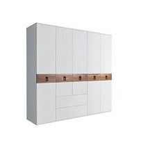 Шкаф 5-ти дверный с ящиками, Bogemia Wood Fa (Белый/Черный) БМШ2/51(Wo)