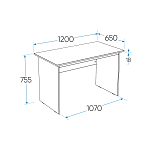 КАСТОР (KULLEN) стол письменный 120х65 серый | изображение 2