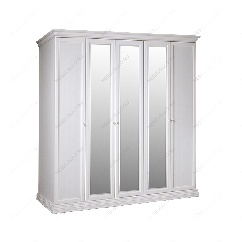 Шкаф 5-и дв. для платья и белья (3 зеркала) Амели дуб АМШ1/5