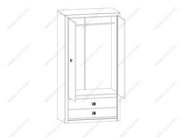 Шкаф платяной Коен SZF 2D2S Венге/Штрокс (NEW) | изображение 1