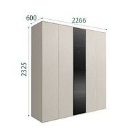 Шкаф 5-ти дв. Bogemia Air (Шелк/Черный) БМШ2/5(1)