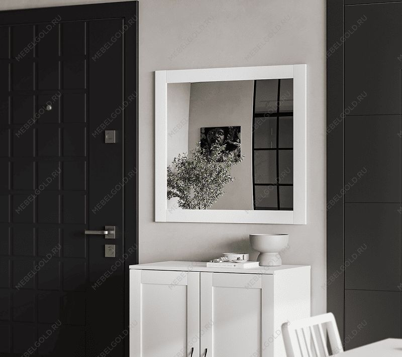 БРИМНЭС / СИРИУС зеркало ИКЕА / IKEA навесное 78х78 белое | изображение 4