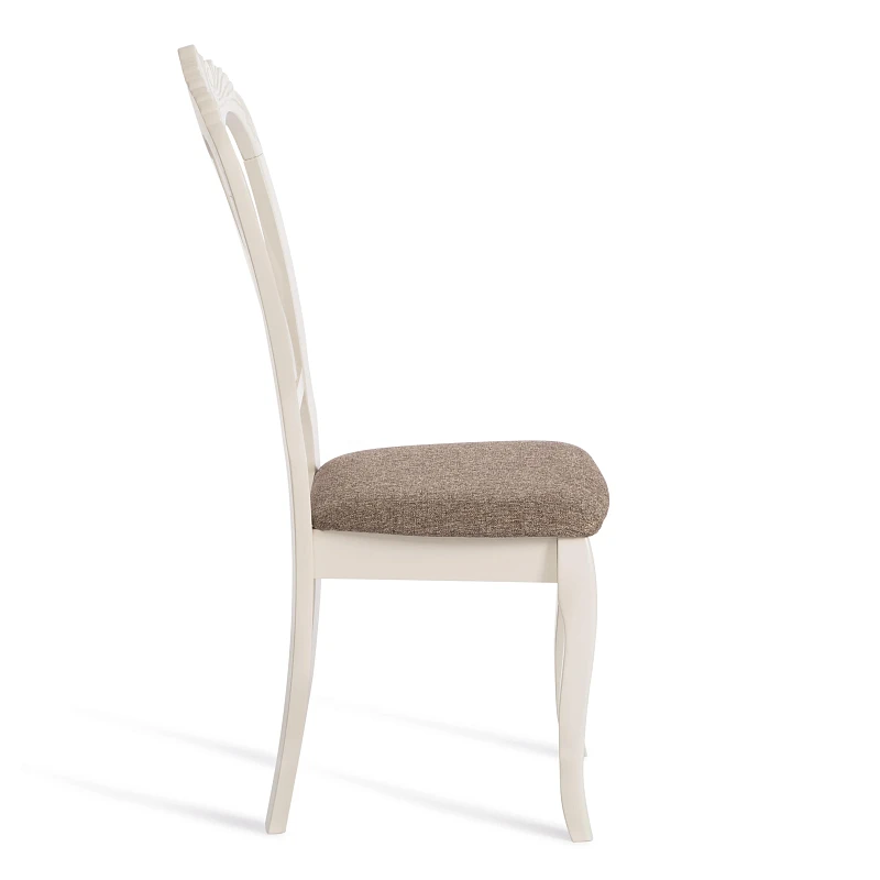 Стул -Андромеда/Andromeda, дерево гевея, 47х55,5х107 см, Ivory white, ткань коричневая S168-7 | изображение 1