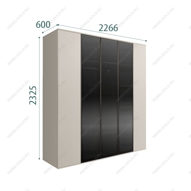 Шкаф 5-ти дв. Bogemia Air (Шелк/Черный) БМШ2/5(3)