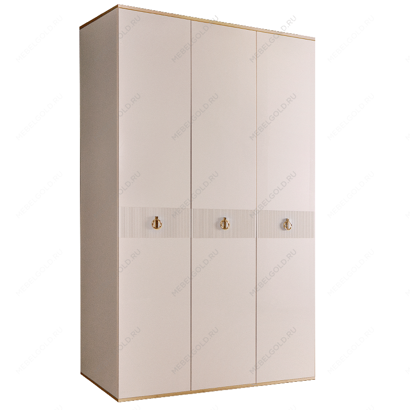 Шкаф 3-х дверный Римини СОЛО (Слоновая кость/Золото) РМШ2/3(s)