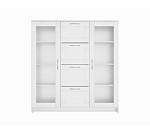 БРИМНЭС / СИРИУС тумба ИКЕА / IKEA 2 двери со стеклом и 4 ящика 117х123 белая | изображение 1
